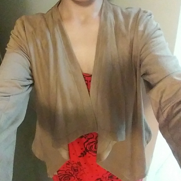 NWT Silky Soft Faux Suede Open Front Blazer - Picture 6 of 8